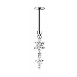 Piercing Labret en Titane ASTM F136 à Filetage Interne avec Pendentif CZ, Bijou d'Oreille Étoile Lune Planète pour Cartilage, Tragus, Hélix - Product Image 6