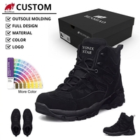 Nouvelles Bottes Tactiques Montantes Noires pour Hommes, Légères, Imperméables, Professionnelles, Haute Performance, Discrets, Personnalisables en Gros et en Vrac, Tendance