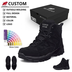 Nouvelles Bottes Tactiques Montantes Noires pour Hommes, Légères, Imperméables, Professionnelles, Haute Performance, Discrets, Personnalisables en Gros et en Vrac, Tendance - Product Image 1