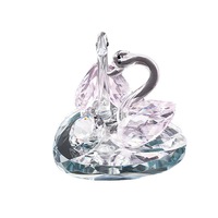 Ornement de voiture créatif et exquis, décoration intérieure, support diffuseur d'air pour voiture en quartz clair en forme de cygne avec emballage cadeau
