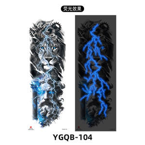 Nouveaux autocollants de <span class=keywords><strong>tatouage</strong></span> fluorescents pour <span class=keywords><strong>bras</strong></span> entier 2025, imperméables, motif <span class=keywords><strong>lion</strong></span> et fleur artificielle, sexy, pour hommes et femmes, résistants à la transpiration et longue durée - Product Image 1