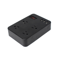 Multiprise industrielle carrée étanche avec protection contre les surcharges, interrupteur, télécommande, 4 prises CA et 3 ports USB pour la maison