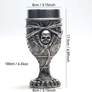 Nueva copa <span class=keywords><strong>de</strong></span> esqueleto <span class=keywords><strong>de</strong></span> <span class=keywords><strong>muerte</strong></span> MBA31 3D Relief Demon Skull Copo Copa <span class=keywords><strong>de</strong></span> <span class=keywords><strong>vino</strong></span> creativa <span class=keywords><strong>de</strong></span> acero inoxidable para fiesta - Product Image 2