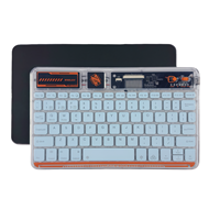 Keyboard Nirkabel BT TASSO 78 Tombol Scissor RGB Backlit Ergonomis Plastik Ultra Tipis Isi Ulang dengan Touchpad untuk Laptop/Tablet