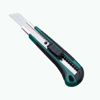 Couteau utilitaire de sécurité à lame détachable avec manche en plastique ABS, lame en acier au carbone, coupe-carton, logo personnalisé en usine, commande en gros