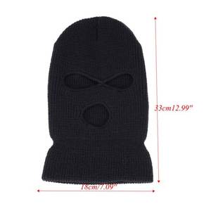 Passamontagna mascherato da sci a 3 fori cappello lavorato a maglia visiera neve inverno caldo bici casco da moto viso da sci scaldacollo mascherato - Product Image 3