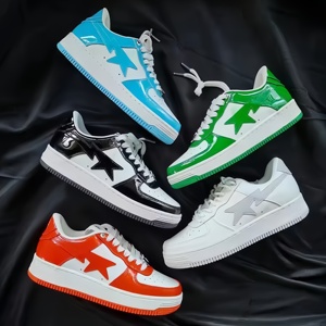 Breathable <b>Top</b> quality Synthetic Leather Sports Shoes-Original Popular Men's Bapees Style Casual Running Shoes Cotton Camouflage - Product Image 1