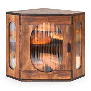 กล่องใส่ขนมปังไม้ 2 <span class=keywords><strong>ชั้น</strong></span> กล่องเก็บขนมปังขนาดใหญ่ สไตล์ฟาร์มเฮาส์ พร้อมชั้นวางและหน้าต่างอะคริลิกสำหรับขนมปังโฮมเมด - Product Image 1