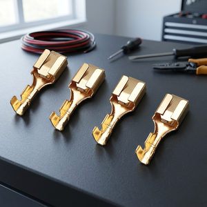 Brass Tin Plated Crimping Automotive Lug <b>Terminals</b> 6.3 Square Plugs Cable Connector 230V Rated Custom <b>Terminal</b> Model DJ621-B6.3 - Product Image 3