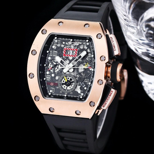 Relojes Mecánicos para Hombre, Reloj RM 011, Material Metálico, Cronógrafo Flyback, Estilo Moderno, Reloj Automático de Lujo, Calidad <span class=keywords><strong>Rose</strong></span>, Nuevo - Product Image 1