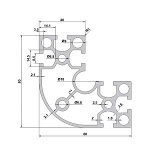 Table de travail industrielle en profilé carré en alliage d'aluminium série 6000, norme nationale 8840R, pour ligne de traitement de découpe d'angles - Product Image 2