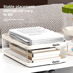 Kotak Organizer File A4 Transparan Rak Penyimpanan Desktop Rak Dokumen Tempat Kertas Dapat Ditumpuk untuk Kantor Sekolah Grosir - Product Image 5