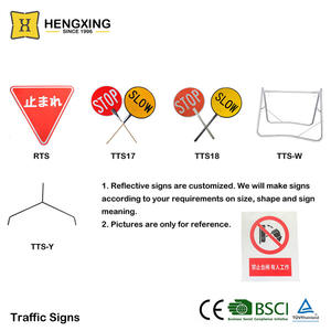 إشارة تحذير المرور على الطرق, للبيع المباشر من المصنع إشارة تحذير المرور على الطرق TTS 17 18 توقف وبطيء عاكس من الألومنيوم مقبض مجداف إشارة سلامة المرور - Product Image 2