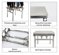 Banc de travail en acier inoxydable robuste et personnalisable, résistant à la corrosion, avec pieds réglables en hauteur, finition mate brossée, autoportant