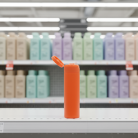 Botella cilíndrica de HDPE de 100 ml con tapa abatible a prueba de fugas para loción y champú