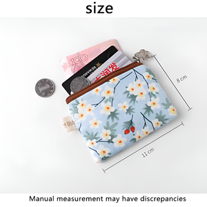 Mini Cartera Unisex de Bolsillo con Diseño Floral Fresco, Tela <span class=keywords><strong>Oxford</strong></span>, Cierre de Cremallera, Almacenamiento de Tarjetas y Monedas en PU Suave, Portátil para Estudiantes - Product Image 5