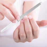 Lime à ongles et polissoir double face en acier droit, professionnelle, durable, haute qualité, mini manucure, grain 80/180