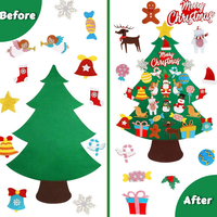 Cadeaux à suspendre au mur de la porte, arbre de Noël en feutre avec 40 ornements DIY