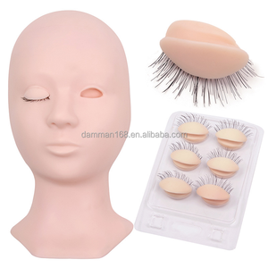 DAMMAN Wimpern-Übungskopf mit Abnehmbarem Auge/Tränenlid aus Silikon für Anfänger Wimpernverlängerungs-Trainingsgerät im Chaotischen Stil - Product Image 3