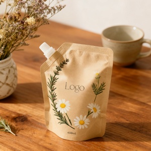 Bolsa de Papel Kraft Impresa Personalizada, Ecológica, Biodegradable, para Líquidos, con Boquilla, para Envasar Aceite Corporal, Loción, Champú - Product Image 5