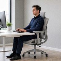 Chaise de bureau ergonomique moderne en maille pivotante à 360 degrés, réglable, multifonctionnelle, pour usage commercial et vente en gros