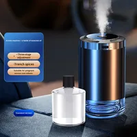 Diffuseur d'aromathérapie intelligent en métal pour voiture, humidificateur, ornement haut de gamme, ciel étoilé romantique, parfum d'ambiance pour siège, lumière ambiante, démarrage/arrêt
