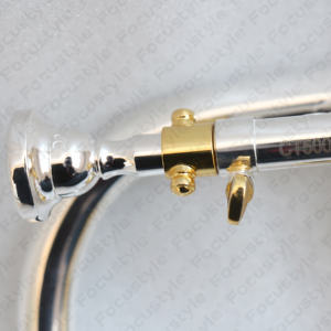 <span class=keywords><strong>Corneta</strong></span> <span class=keywords><strong>Soprano</strong></span> Profesional en Mi bemol con Cuerpo de Latón Plateado y Dorado, Válvulas de Cuproníquel, Mecanismos EB, Estuche Rígido en Oferta - Product Image 3