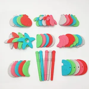 도매 새로운 디자인 Bpa 무료 식품 학년 실리콘 젖니가 나는 장난감 부드러운 아기 씹는 장난감 실리콘 아기 이빨