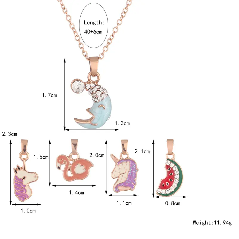 Chinten trẻ em chúc ngủ ngon mặt trăng nhiều mặt dây chuyền hoạt hình có thể thay thế vòng cổ đặt phụ kiện tuần