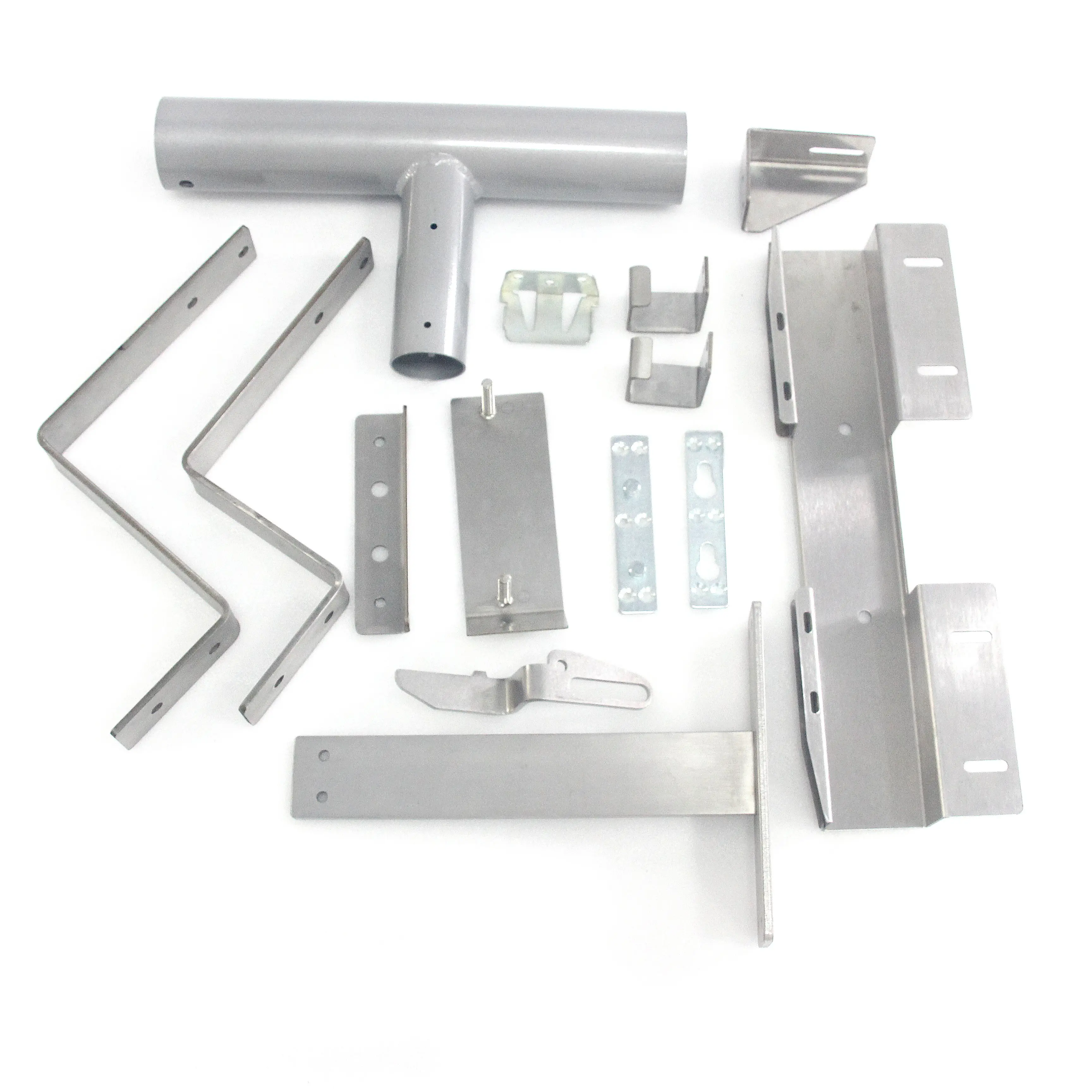 Factory Custom OEM Stainless Steel Sliver Brushed Laser Cutting Bending Sheet Metal Fabrication Bracket Mount Product