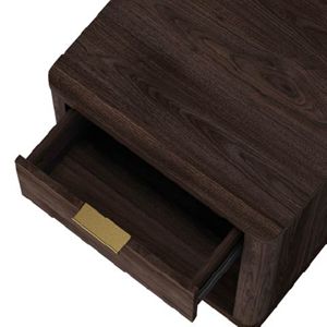 Nightstand In Brown Wood With Drawer And <b>Open</b> Shelf Storage Unit - Product Image 5