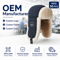 Gorro Ushanka de Invierno Personalizado con Parche de Montaña Polar, Acolchado, Forrado con Piel Sintética, Cortavientos, Cobertura Total, para Exteriores