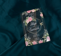 Cartes d'invitation en acrylique pour mariage, Bar Mitzvah, réception, fête de remise de diplôme, anniversaire, baby shower, etc.