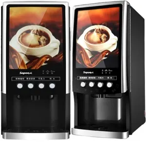 塑料和金属3种不同类型的即溶咖啡机用于办公楼
