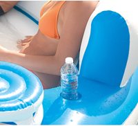 Île flottante gonflable Tropical Tahiti pour 7 personnes avec glacière intégrée et porte-gobelets, pour se détendre en lac