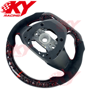 พวงมาลัยรถแข่งสไตล์คาร์บอนไฟเบอร์หนังกลับแบบกำหนดเอง สำหรับ Honda Civic รุ่นที่ 10 Type R Si Coupe ปี 2016-2020 พร้อมไฟ LED - Product Image 3