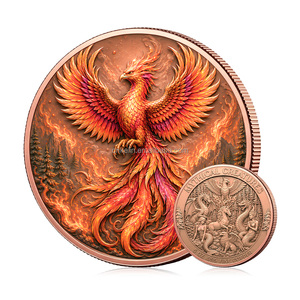 Moneta Commemorativa 3D in Rilievo con <span class=keywords><strong>Creature</strong></span> <span class=keywords><strong>Mitiche</strong></span>: Unicorno, Grifone, Naga, Sirena, Drago, Fenice - Moneta in Rame Puro da 5 once - Product Image 5