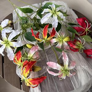 Lys artificiel Jinxi à flamme artificielle, fleur en soie de 80 cm, décoration de mariage, décoration intérieure, accessoires de photographie en extérieur - Product Image 1