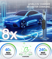 Nouvelle station de recharge portable pour véhicules électriques de niveau 2, 9 kW, 40 A, type 1, avec câble IP65 de 5 m, garantie de 2 ans
