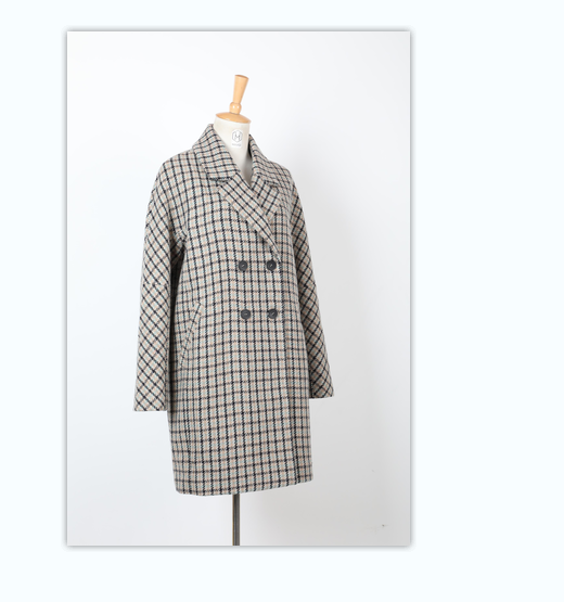 Женское шерстяное пальто в клетку, элегантное серое пальто с отложным воротником на весну