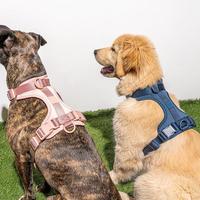 Arnés táctico para mascotas para perros pequeños a grandes Cachorros para caminar y entrenar con cierre de botón correa de collar personalizada