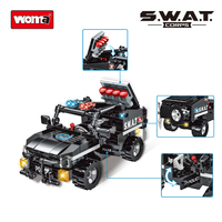 WOMA TOYS 2023 Briques éducatives DIY Modèle 3D Ville Police Chasse illégale SWAT Voiture en plastique Petit bloc de construction Jouet DIY Set