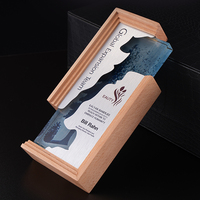 Trophée en bois massif sur mesure pour les employés exceptionnels Médaille en cristal de haute qualité pour la réunion annuelle de l'entreprise Impression UV