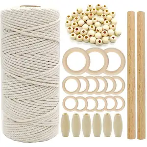 Diy Bastel set Natural Macrame Cord Weiche Baumwolle Makramee Seil Indoor DIY Plant Hanger Halterung Making Macrame Kit