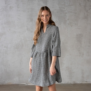 Robe de <span class=keywords><strong>grossesse</strong></span> personnalisée Premium robe à carreaux en lin robe en lin pour femmes robe sexy longue qualité de <span class=keywords><strong>luxe</strong></span> pour femmes - Product Image 2