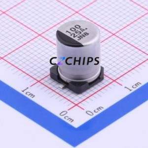 Condensateur électrolytique en aluminium SMD EEE1EA101AP, SMD, D8xL10.2mm 100uF 20% 25V 180mA-120Hz - Product Image 1