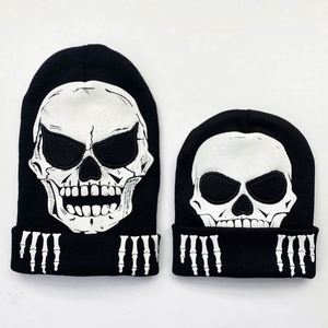 Gorro de punto tipo balaclava con diseño de calavera luminosa para Halloween, venta al por mayor - Product Image 2