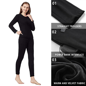 ชุดระบายความร้อนให้ความอบอุ่นมีช่องเสียบ USB ชาร์จได้สำหรับฤดูหนาวกางเกงลองจอนสำหรับผู้หญิงชุดชั้นในระบายความร้อน - Product Image 6