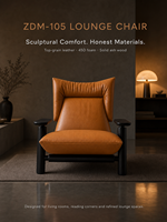 Fauteuil d'appoint moderne rembourré en cuir pleine fleur et tissu extensible dégradé, idéal pour chambre, salle à manger, hôtel