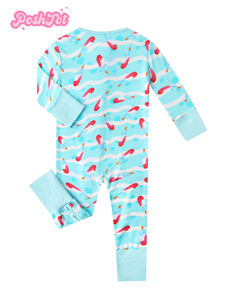 Reiß verschluss Baby Stram pler <span class=keywords><strong>2</strong></span>-Wege-Reiß verschluss Großhandel Unisex Neugeborene Baby Sommerkleid ung 0-3 Monate Reversible Günstige Bambus Baby Stram pler - Product Image 2